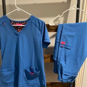 Betsey Johnson Blue Top with Pink Label